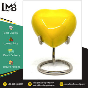 Approvisionnement en gros de qualité exceptionnelle Finition personnalisée de haute qualité Cendres funéraires Matériau en aluminium Urnes de crémation en forme de cœur - Product Image 5