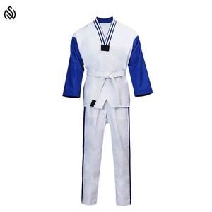 Uniforme de Taekwondo en blanco liso para hombre sólido con logotipo personalizado, ropa de artes marciales, Kimono De Jiu Jitsu, uniforme De Taekwondo - Product Image 1