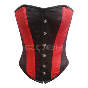 Overbust Steelboned Sexy <b>Women</b> Two Tone Satin Corset Top - Product Image 1