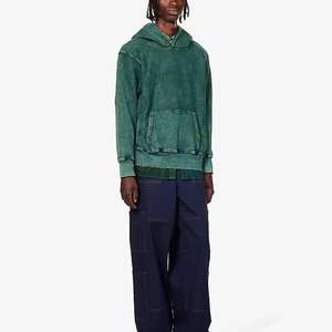 2025 couleur verte sweats à capuche lavés à l'acide pour hommes Logo personnalisé impression sur mesure 450Gsm 100 pour cent sweat à capuche de mode de haute qualité - Product Image 6