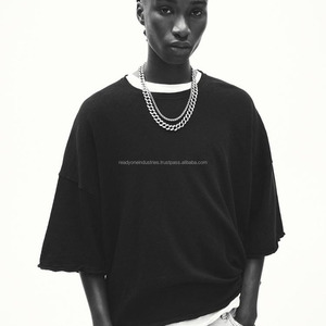 เสื้อยืดผ้าฝ้าย100% ขนาดใหญ่พิเศษ280 GSM พิมพ์ลายปักสำหรับผู้ชายเสื้อยืดโอเวอร์ไซส์ใช้ได้ทั้งชายและหญิง - Product Image 4