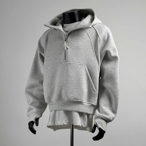 Sudadera con capucha personalizable de fábrica al por mayor Premium de invierno para hombre con media cremallera hecha con tela suave y cómoda ropa informal transpirable - Product Image 6