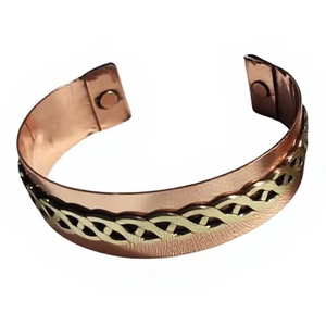 Handmade Handcrafted Pure <b>Copper</b> Brass <b>Magnetic</b> <b>Bracelet</b> for Blood Flow Enhancement Bangle for Meditation and Spiritual Practice - Product Image 1