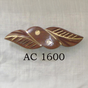 Wooden <b>Barrette</b> Hair <b>Clip</b> with Brass Inlayed | Wooden Hair Accessory | Hair <b>Clips</b>-Strong Hold for Thick and Thin Hair - Product Image 5