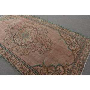 Alfombra clásica de lana verde marrón de 4,8x9 pies patrón de retazos turco pasillo rectángulo látex alfombras de noche para dormitorio de estar adolescente - Product Image 4