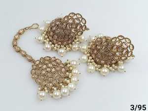 ชุดต่างหูระย้าพร้อมต่างหูมุกเทียมสำหรับผู้หญิงและเด็กผู้หญิงดีไซน์ใหม่ล่าสุดของอินเดีย - Product Image 5