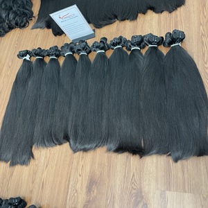 Extensiones de cabello virgen Extensión de cabello humano de color negro recto natural Cabello vietnamita crudo Listo para enviar - Product Image 1