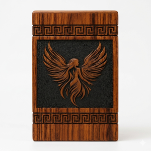 Natural Wood Cremation Urn Decorative Burial Keepsake <b>Box</b> Carved <b>Memorial</b> Urn for Adult Home Shrine. - Product Image 1