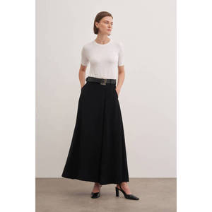Jupe vintage noire à volants avec ceinture et ourlet à volants - Product Image 1