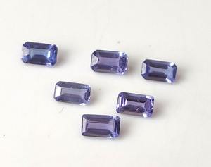 พลอย3x5mm-8x10mm ฟ้าแทนซาไนต์แปดเหลี่ยมเจียระไนแบบธรรมชาติอัญมณีเจียระไนเหลี่ยมเพชรพลอยสีฟ้าสำหรับทำเครื่องประดับ - Product Image 1