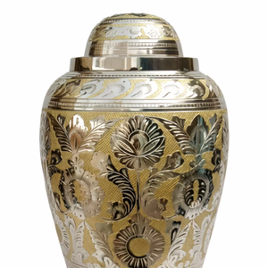 โกศเผาศพโลหะสำหรับผู้ใหญ่ ขนาดใหญ่ งานฝีมือ สำหรับงานศพและงานอนุสรณ์ มีจำหน่ายทั้งทองเหลืองและอะลูมิเนียม - Product Image 1