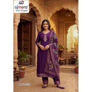 Stylish Women's Indian Pakistani Shalwar Kameez Kurti Set Comfortable Traditional Party Daily Wear Suit Design Quick Dry Wrinkle - Product Image 1