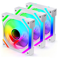 Kit de 4 ventilateurs de boîtier PC ARGB PWM XINMAI blancs de 120 mm avec télécommande, ventilateurs de refroidissement silencieux RGB pour ordinateur de jeu