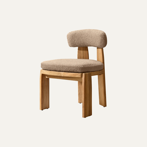 Modern Ergonomic Curved Back Solid Teak <b>Wood</b> <b>Dining</b> <b>Chair</b> for Home Hotel Apartment Villa Use - Product Image 5