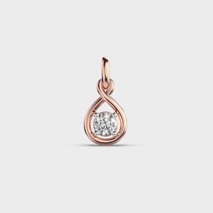 IGI Certified Round Cut Lab Grown Diamond Solitaire <b>Infinity</b> Pendant for Women in 9K Yellow / <b>Rose</b> & White Gold - Product Image 1