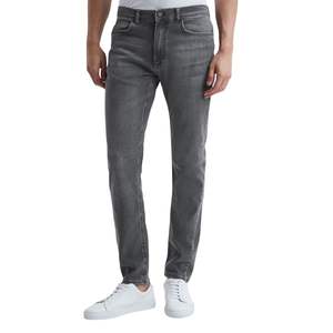 Jean Denim Gris Lavé Confortable Coupe Droite Taille Haute Pantalon Jeans Élégant en Coton Stretch Respirant pour Voyage en Plein Air - Product Image 1