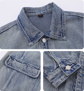 Servicio OEM, Chaqueta Acolchada de Mezclilla Tejida para Hombre, Color Sólido, Bolsillos 3D, Reversible, Impermeable, Transpirable, Ecológica, Casual - Product Image 3