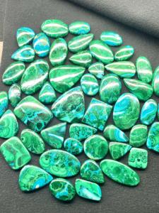 Chrysocolla Malachite เครื่องประดับหลังแบนอัญมณี Cabochon ลวดห่อเครื่องประดับการตั้งค่าจี้ macrame เครื่องประดับโลหะอุปกรณ์ cabochons - Product Image 2