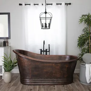 Free Standing Low MOQ Copper Double Slipper Bathtub Manufacturer Wholesaler Factory Direct Sale - Product Image 2