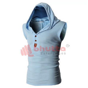 Factory Wholesale <b>Men's</b> Slim Fit <b>Sleeveless</b> Hoodies Custom Sports Fitness Casual Wear for Summer Knitted Plus Size Hoodies - Product Image 3