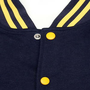 Blouson universitaire d'hiver jaune à manches jaunes pour homme et femme, décontracté, à capuche, boutons recouverts, imperméable, respirant, tricoté, chaud, 100% tricoté - Product Image 2