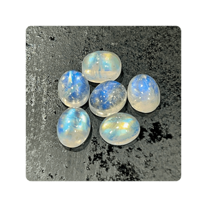 Piedra Preciosa de Piedra Lunar Arcoíris India Azul Fuego Natural AAA, Cabujón Ovalado de 9x11, Transparente y Brillante - Product Image 6
