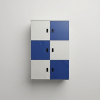 Casier de rangement scolaire modulaire verrouillable manuel ARSU moderne et coloré de haute qualité en panneau mélaminé, à fixation murale/sol