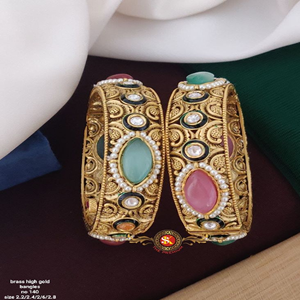 Brazaletes de joyería de mano para mujer de alta calidad, brazalete de moda de hueso de latón hecho en India, pulseras de joyería de moda, precio de fábrica - Product Image 5