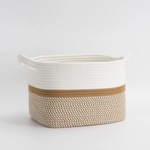 High Quality Modern Design Cotton <b>Rope</b> Eco-Friendly Foldable Multi-Purpose <b>Laundry</b> Storage <b>Basket</b> Handmade Pure Storage <b>Baskets</b> - Product Image 5