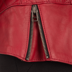 Veste de moto en cuir véritable rouge pour motocyclistes Veste de moto en cuir de piste protégée CE pour hommes - Product Image 5