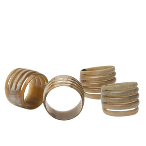 Juego de 6 servilleteros de cuerno natural, vajilla de excelente calidad para boda, comedor, fiesta, Material de cuerno, servilleteros - Product Image 4