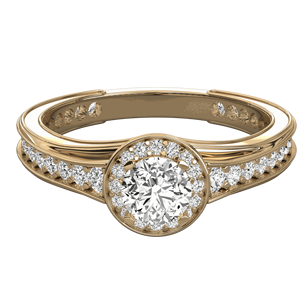 Anillo de Compromiso con Halo de Diamantes en Corte Redondo - Product Image 6