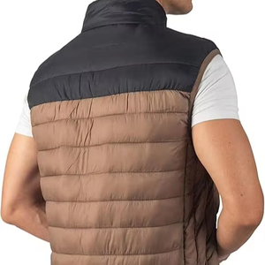 Vente directe d'usine Meilleures ventes Veste d'hiver décontractée pour homme Vêtement d'extérieur de haute qualité Respirant Fermeture éclair personnalisée Col en V Gilet matelassé 100% - Product Image 1
