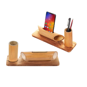 Support mobile en bambou au design moderne avec amplificateur de son pour tous les types de porte-stylo au prix de gros - Product Image 1