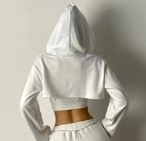 High Quality Four-Way Pullover Logo Sports <b>Top</b> <b>S</b> Crop Hood Sexy Plain Oversized Hoodie for <b>Winter</b> Long Knitted Clothing Front - Product Image 2