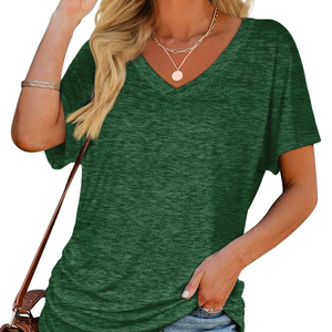 Camiseta de mujer Lisa supersuave manga corta talla grande ropa de yoga señoras logotipo personalizado venta al por mayor - Product Image 1