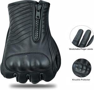 Guantes de cuero de dedo completo para motocicleta, pantalla táctil, diseño protector duradero, Gel acolchado, uso de motorista callejero, calidad superior - Product Image 6
