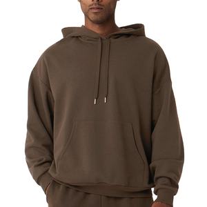 Sweats à capuche personnalisés de luxe 500g 600g à épaules tombantes pour homme 100% coton surdimensionné de haute qualité poids lourd sweats à capuche pour hommes bases - Product Image 5