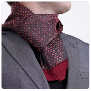 Exve Exclusive <b>Red</b> Burgundy Square Pattern Wool Knitted Double-Sided <b>Scarf</b> Model AE3498 - Product Image 1