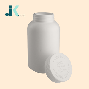 ขวดกลม HDPE ขนาด300มล. พร้อมฝาเกลียวสำหรับบรรจุภัณฑ์แบบผงวิตามินสำหรับใส่โออีดีโซลูชั่นบรรจุภัณฑ์ JK M0338 - Product Image 2