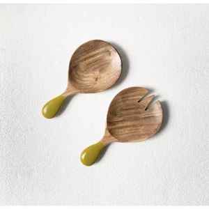 Cuillères en bois pour manger, mélanger, remuer, cuillère en bois à long manche avec ustensile de cuisine de style indien, cuillères en bois naturelles - Product Image 1