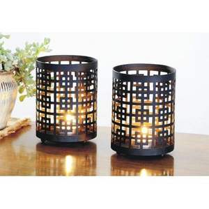 Bougeoirs votifs métalliques avec patine rustique pour décoration intérieure vintage et ambiance de fête - Product Image 6