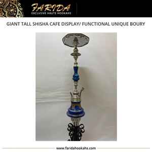 Shisha alta de estilo egipcio, logotipo personalizado de lujo, gran oferta, Cachimba de acero inoxidable de cristal gigante, laca única, exhibición de café de hierro hecha - Product Image 4