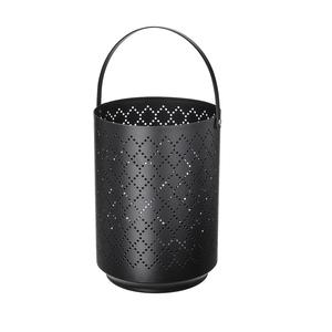 Lanternes à bougie de couleur noire en forme de seau avec couleur et taille personnalisées pour Noël avec les tailles de 16x22 cm - Product Image 1