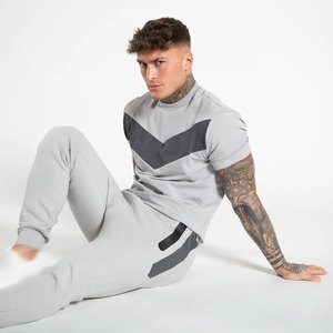 Nueva Camiseta de gimnasio de palangre ajustada para hombre Camiseta con dobladillo curvo de gota más larga Muscle Slim Fitted 95% algodón 5% Elastano - Product Image 4