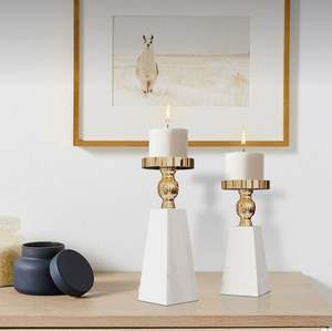 Porte-bougie en marbre de pierre naturelle pour la décoration de la chambre à coucher, améliorant l'ambiance paisible avec un éclairage doux et chaleureux de la lumière des bougies - Product Image 4