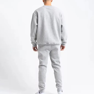 Survêtement d'hiver en polaire personnalisé pour hommes, sweat à capuche et pantalon de survêtement lavés à l'acide avec motif évasé et logo - Product Image 5