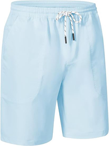 Short de sport décontracté pour hommes 100% coton respirant tricoté taille extensible avec 5 poches dont 1 poche zippée vente en gros - Product Image 3