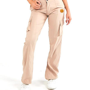 Pantalones Cargo elegantes y cómodos para mujer en MOQ bajo, ropa deportiva informal, pantalones Cargo acampanados con bolsillo para mujer a la venta - Product Image 5