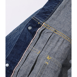 High Quality Medium Wash Blue Organic <b>Denim</b> <b>Jacket</b> for Men Vintage Styling with Pockets Designer Fashion-<b>Jackets</b> with Low MOQ - Product Image 3